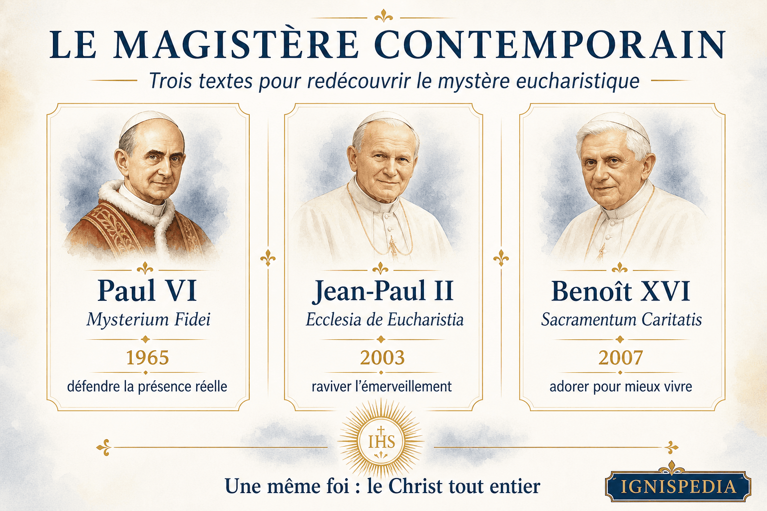 Infographie montrant le parcours de l'Eucharistie de la messe au tabernacle