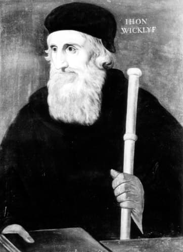 Retrato gravado de John Wycliffe, teólogo de Oxford e precursor inglês da Reforma