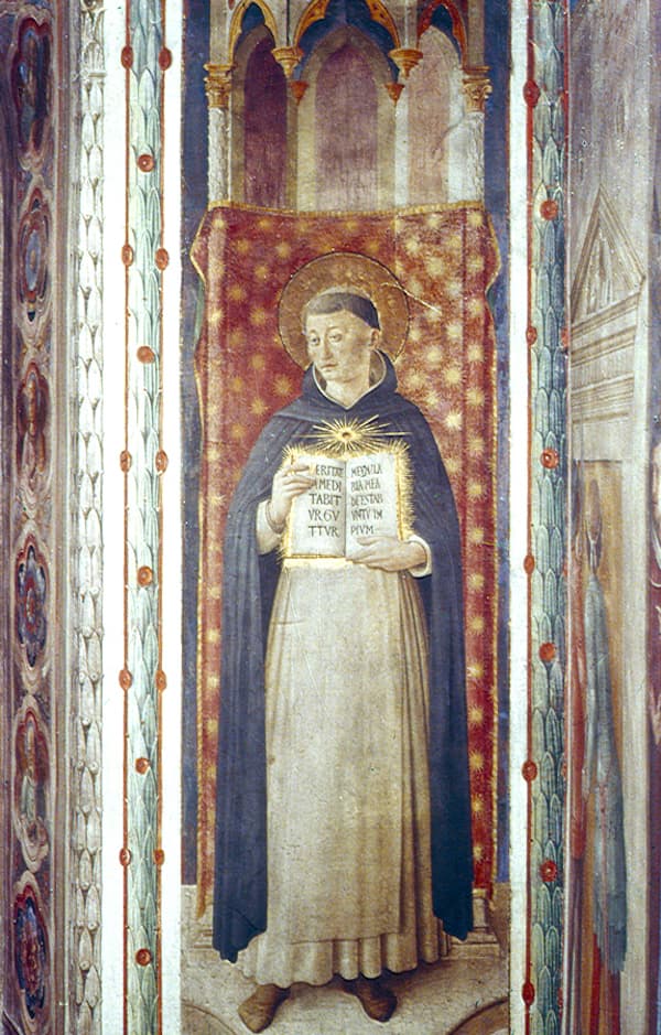 San Tommaso d'Aquino con un libro, affresco del Beato Angelico