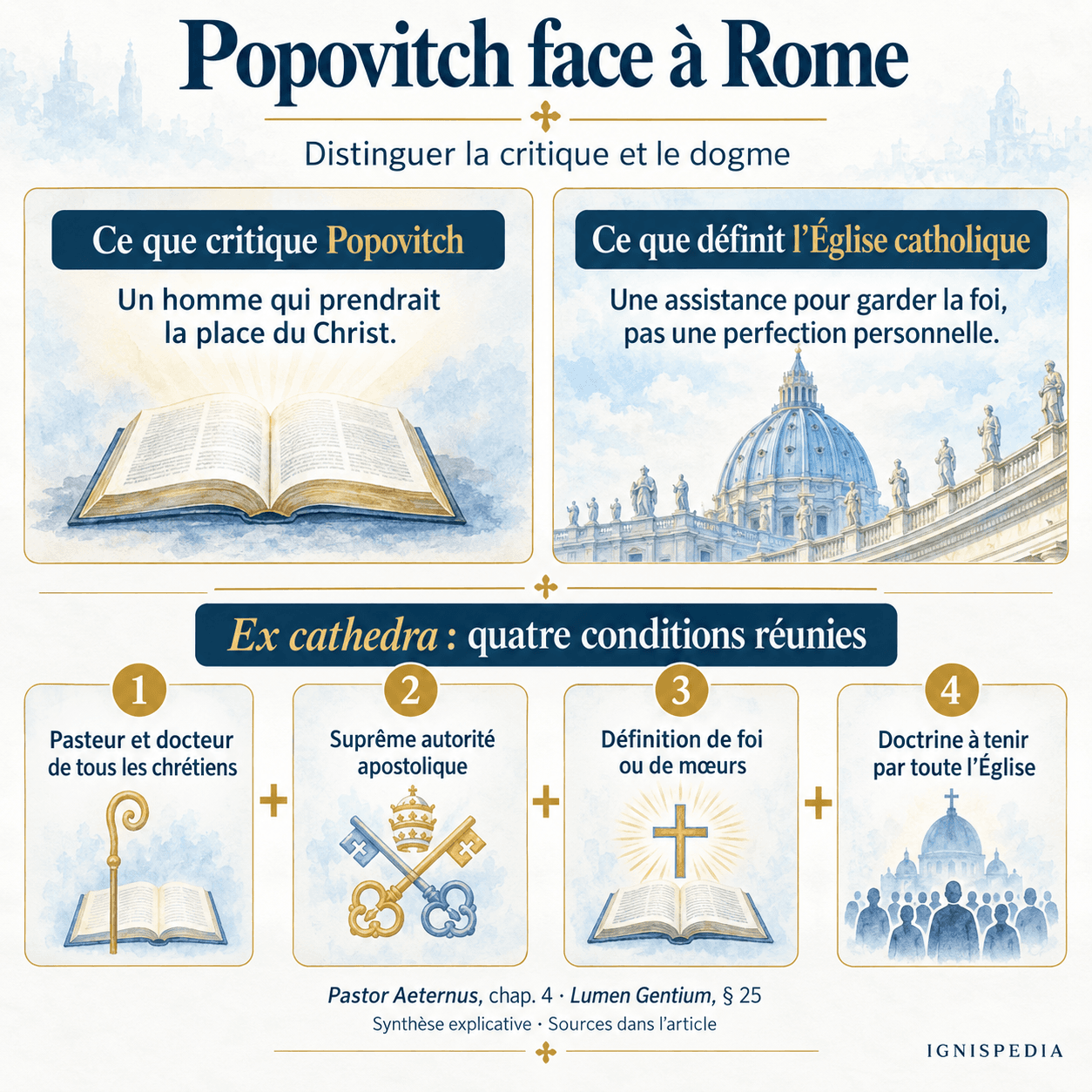 La critique de Popovitch et les quatre conditions de l’infaillibilité ex cathedra
