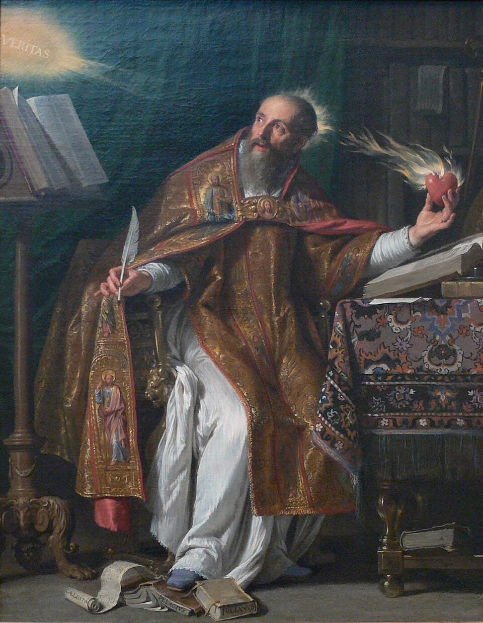 Saint Augustine of Hippo, Doctor of the Church, whose Eucharistic texts are often invoked by both sides