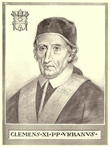 Retrato gravado do papa Clemente XI (1649-1721)