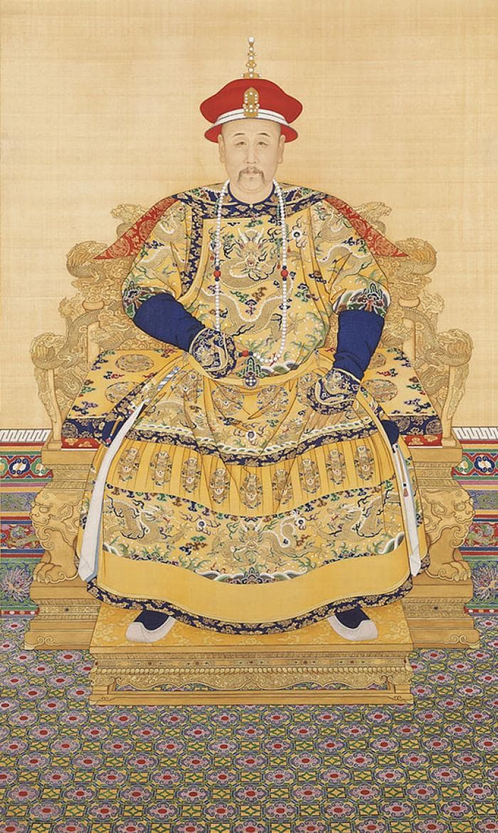 Retrato oficial do imperador Yongzheng em traje de corte