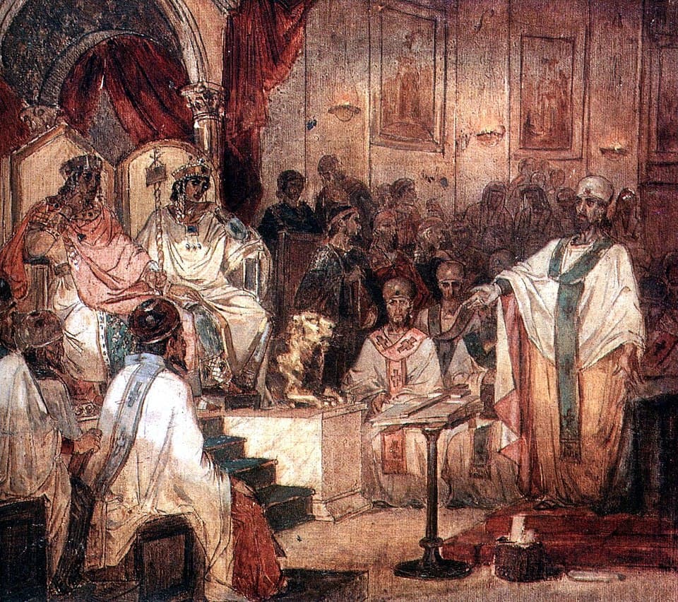 Raffigurazione del quarto concilio ecumenico di Calcedonia
