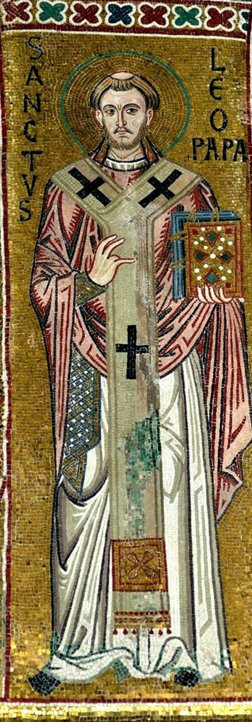 Ritratto musivo di san Leone Magno nella Cappella Palatina di Palermo
