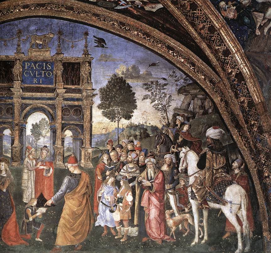 Detail of the Disputation of Saint Catherine by Pinturicchio