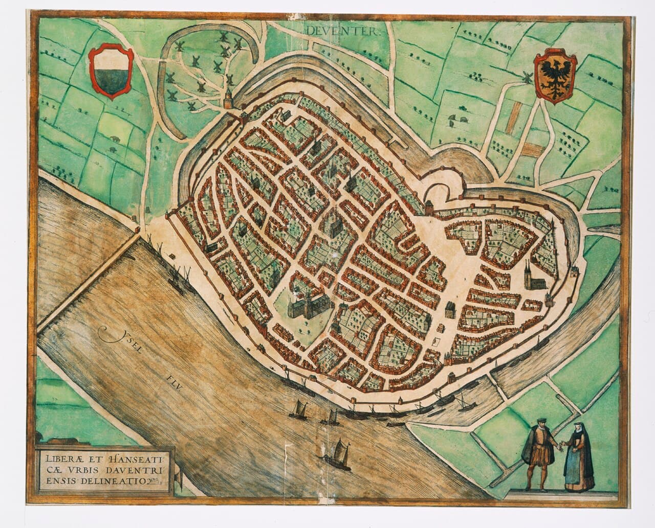 Deventer nel XVI secolo, veduta dal Guicciardini, Descrittione dei Paesi Bassi, 1567