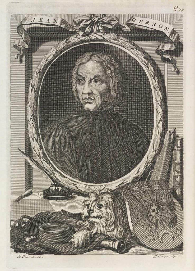 Jean Gerson, cancelliere dell'Università di Parigi, incisione di Bernard Picart, 1714