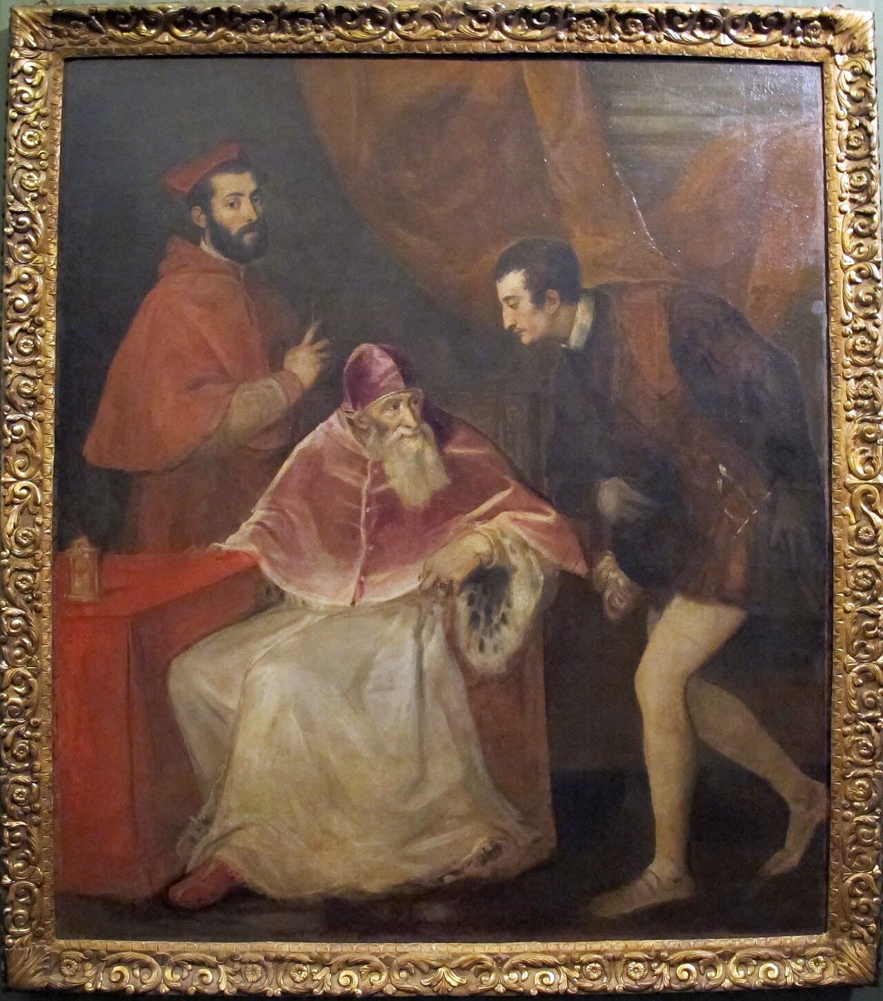 Ritratto del papa Paolo III con i nipoti, di Tiziano (1545-46), Museo di Capodimonte