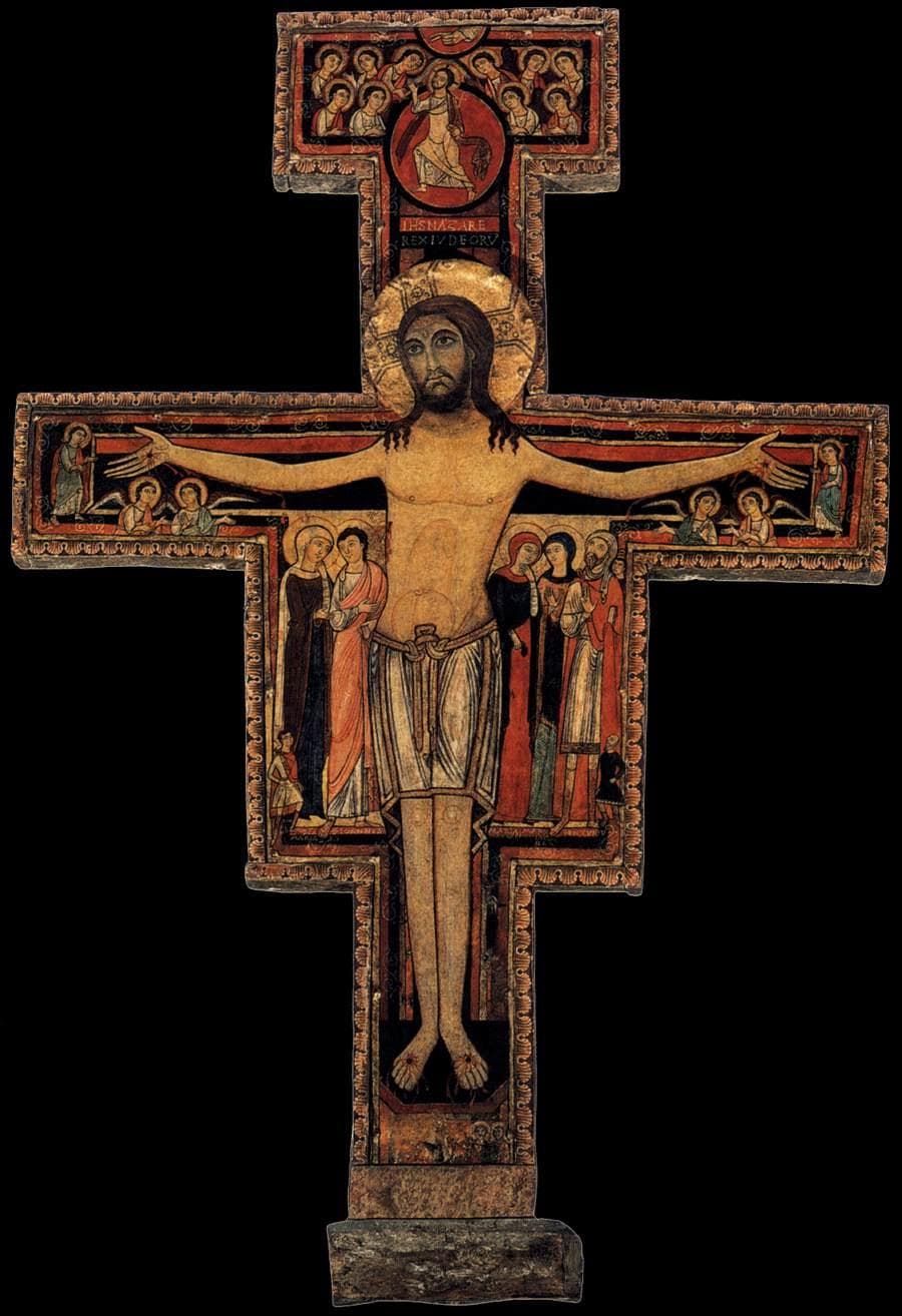 Romanesque crucifix of San Damiano, before which Saint Francis of Assisi heard the call to repair the Church