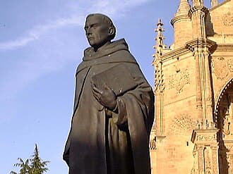 Statue of Francisco de Vitoria in front of San Esteban in Salamanca