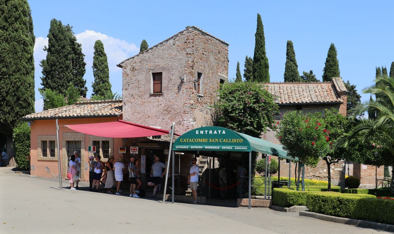 Entrance of the Catacombs of Saint Callixtus in Rome