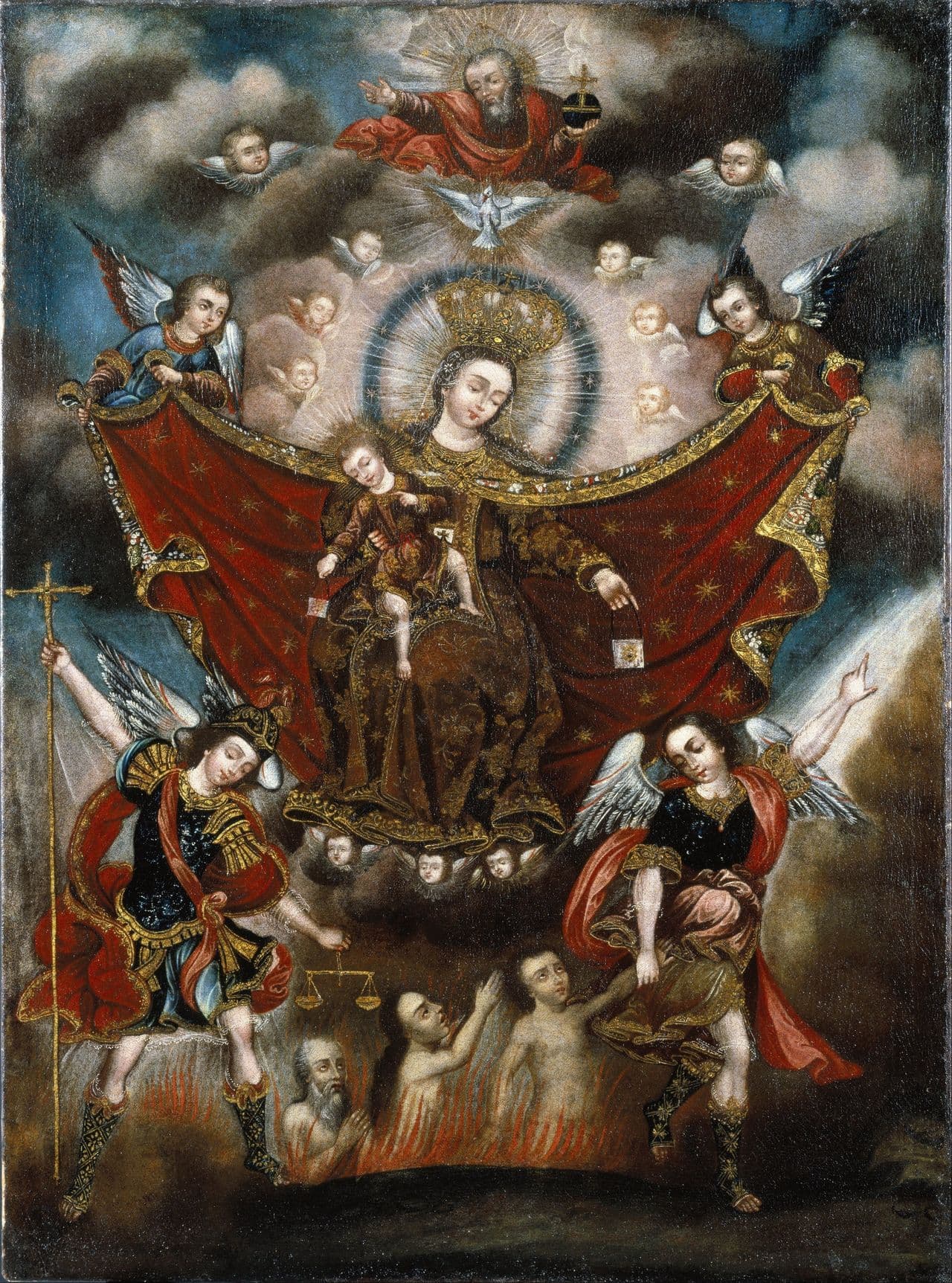 The Virgin of Carmel saving souls in purgatory