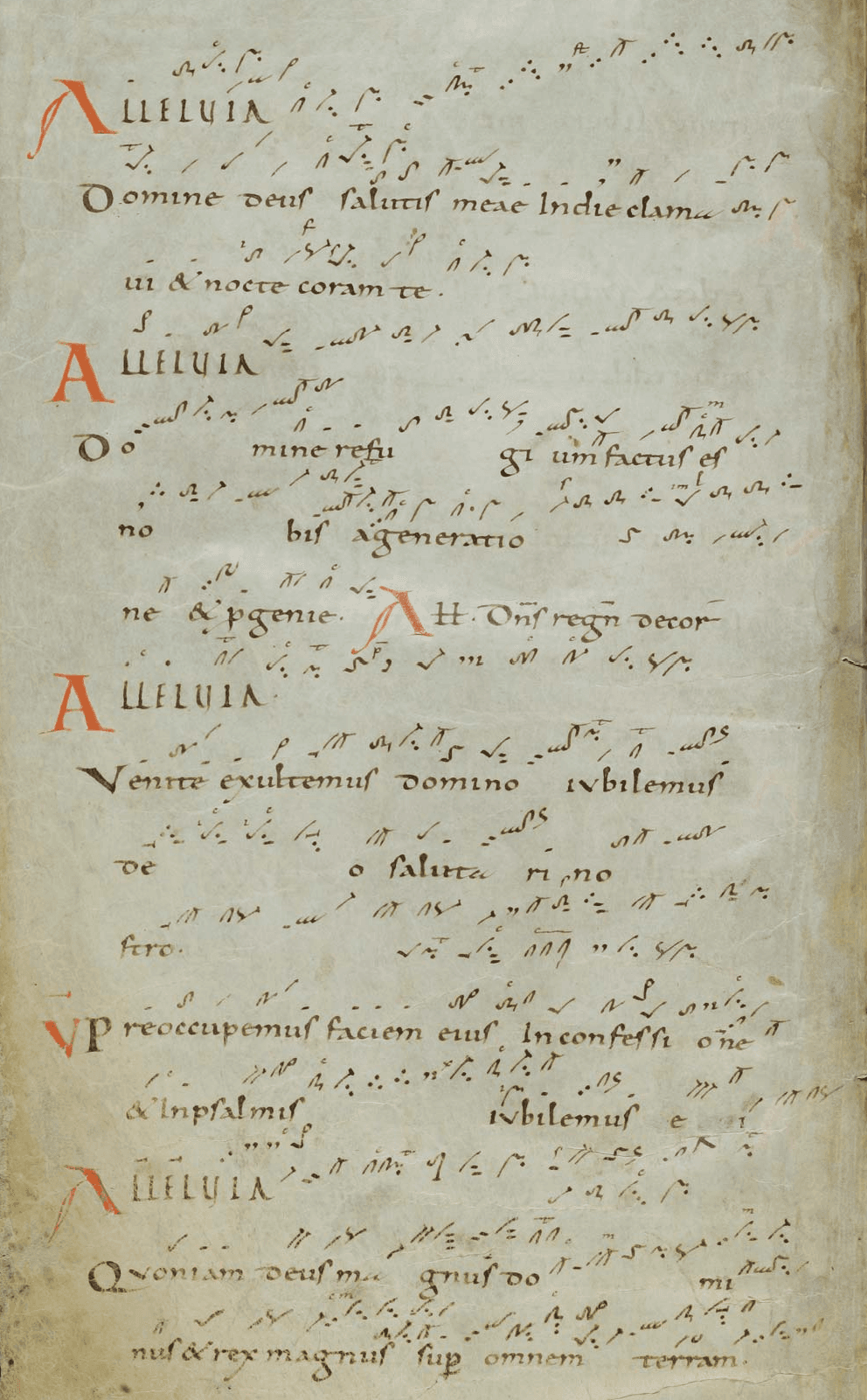 Alleluia-Verse mit langem Melisma im Cantatorium von Sankt Gallen
