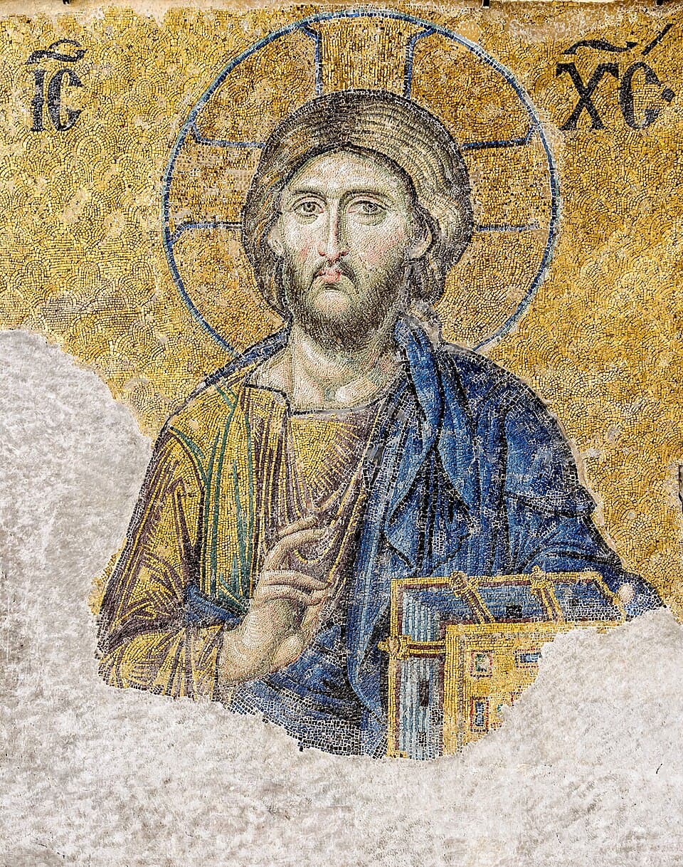 Mosaïque du Christ Pantocrator de la Déisis à Sainte-Sophie