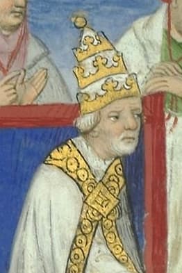 Bento XII e os mensageiros da China, miniatura do manuscrito Français 2810 (BnF)