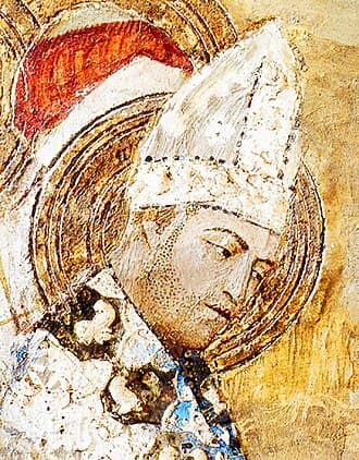 Fresco representando Clemente VI, capela de São Marcial do palácio dos Papas de Avinhão