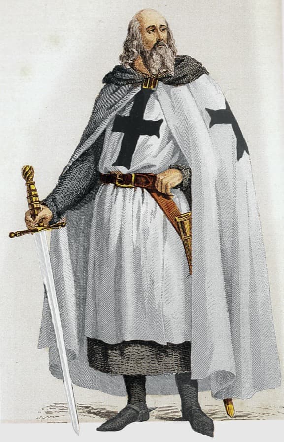 Jacques de Molay, último grão-mestre da ordem do Templo, gravura antiga