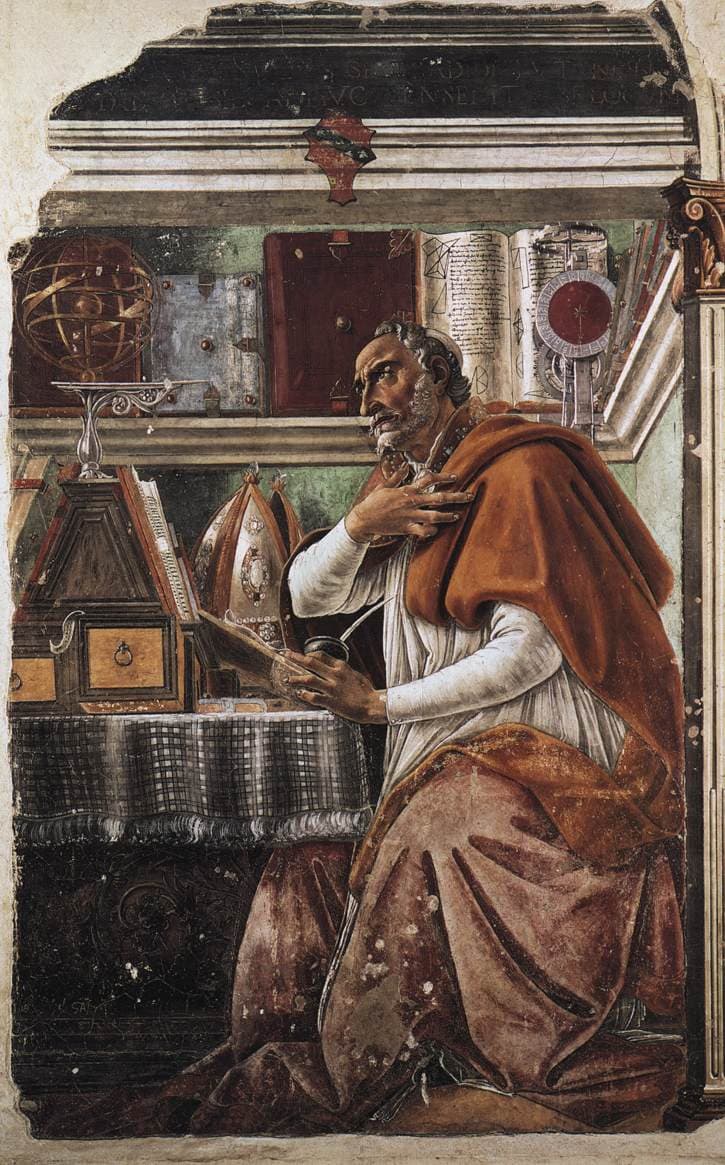 Sant’Agostino nella sua cella, affresco di Botticelli
