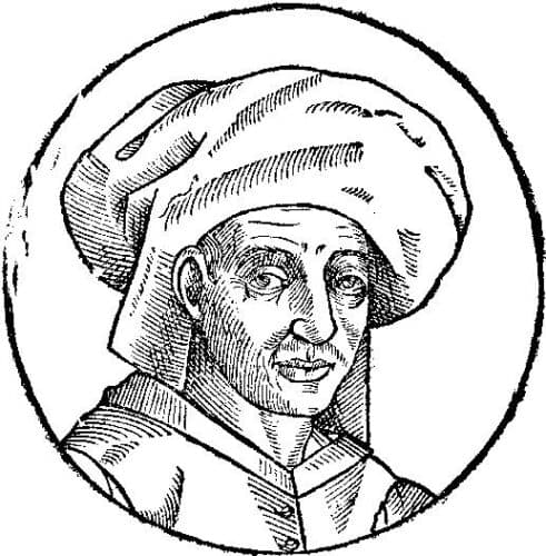 Portrait gravé de Josquin des Prez publié dans l’ouvrage d’Opmeer en 1611