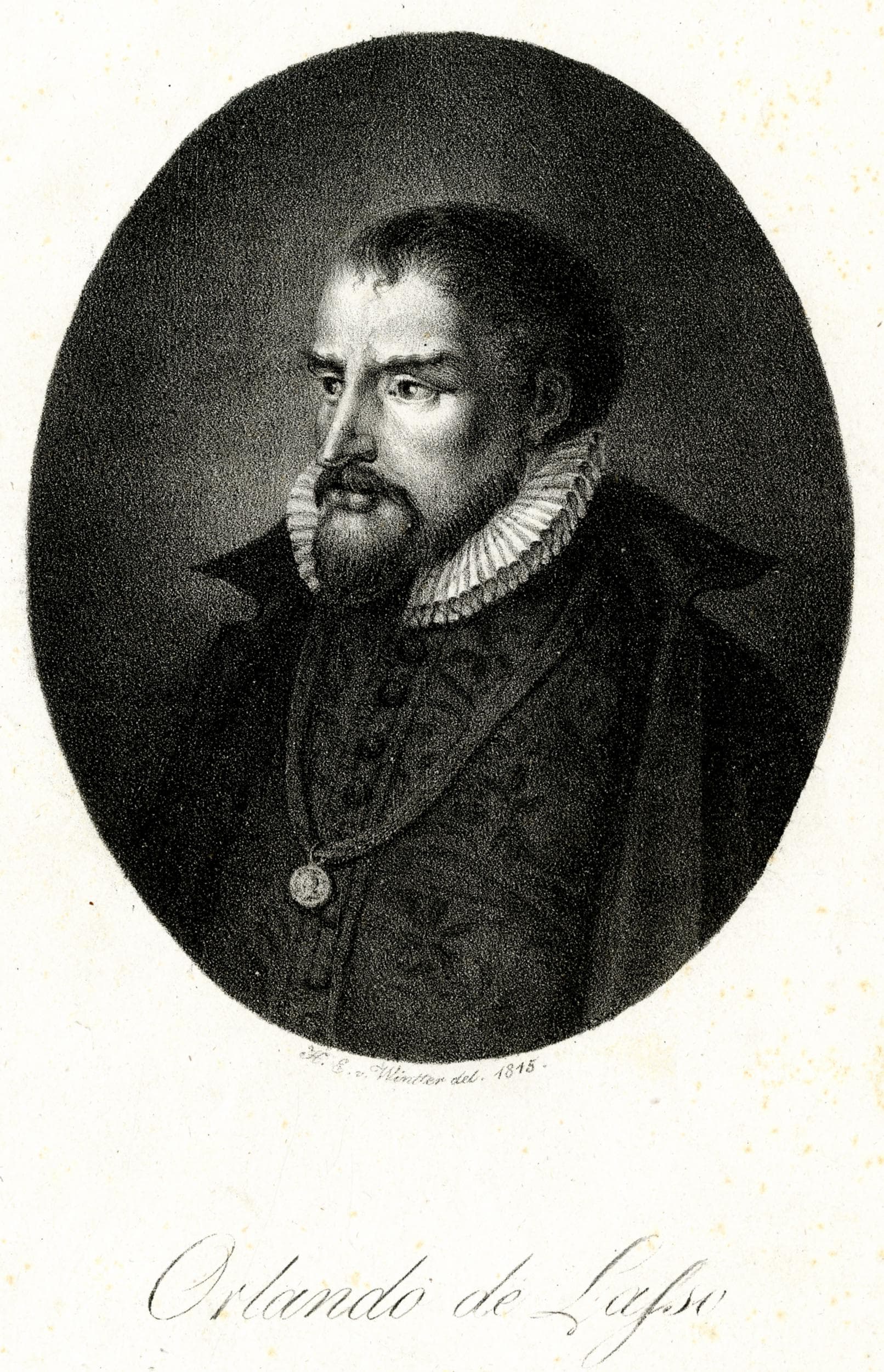 Portrait posthume de Roland de Lassus, lithographie de 1815
