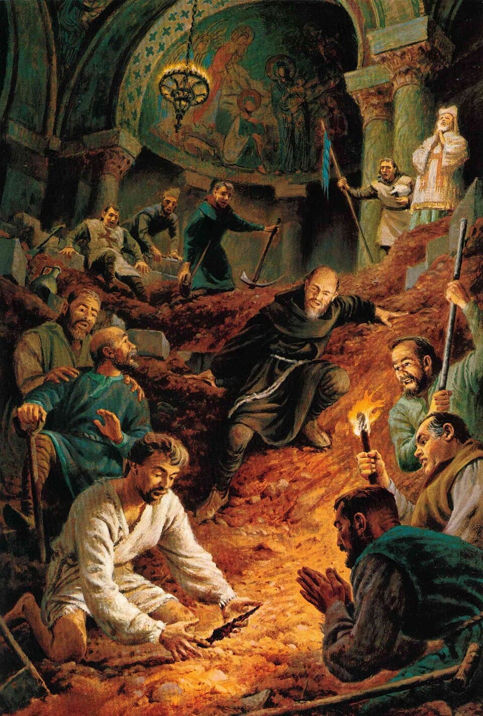A Santa Lança do tesouro imperial de Viena, mostrada a título ilustrativo: não é a lança descoberta em Antioquia em 1098