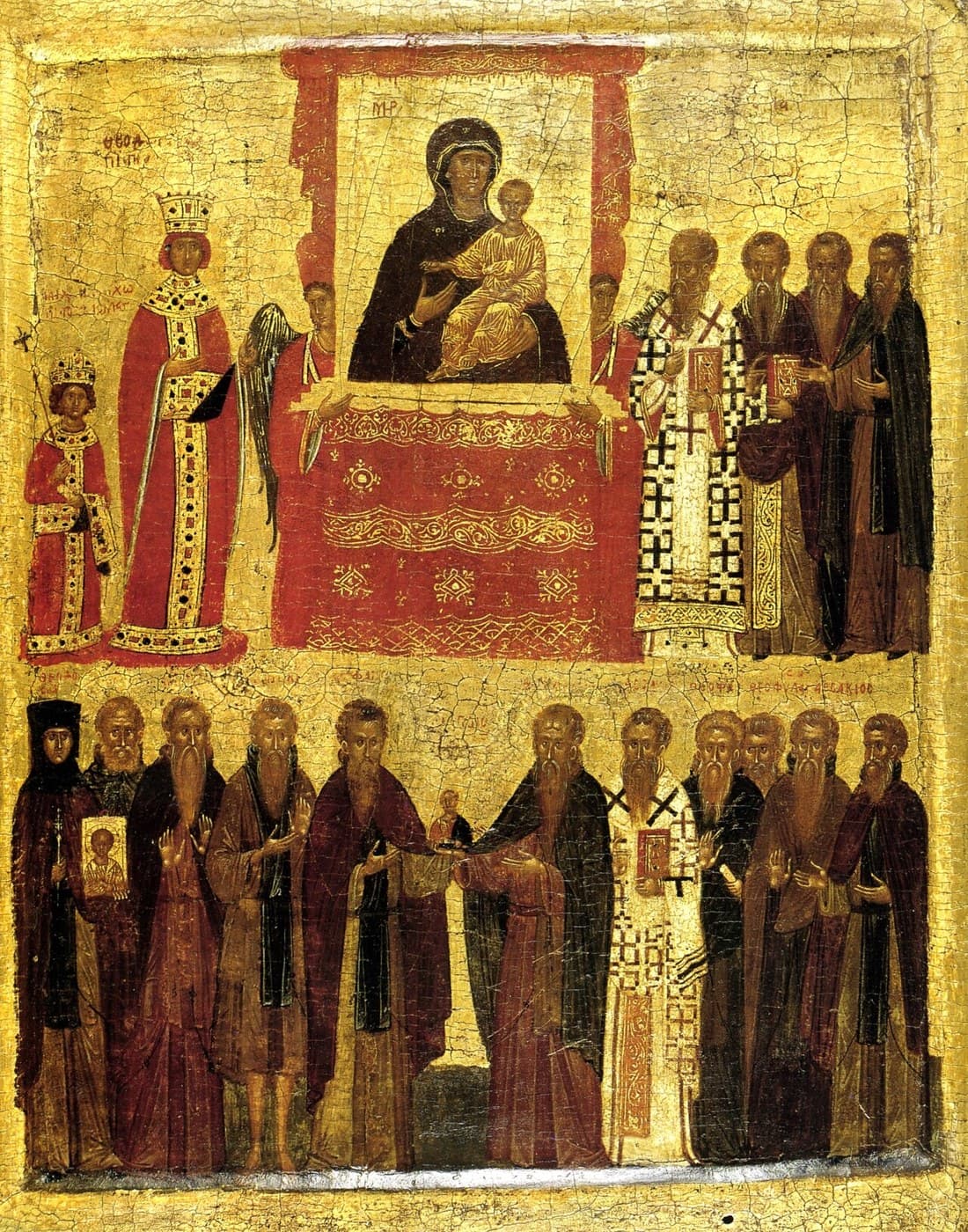 Ikona Triumfu Ortodoksji z cesarzową Teodorą i patriarchą Metodym