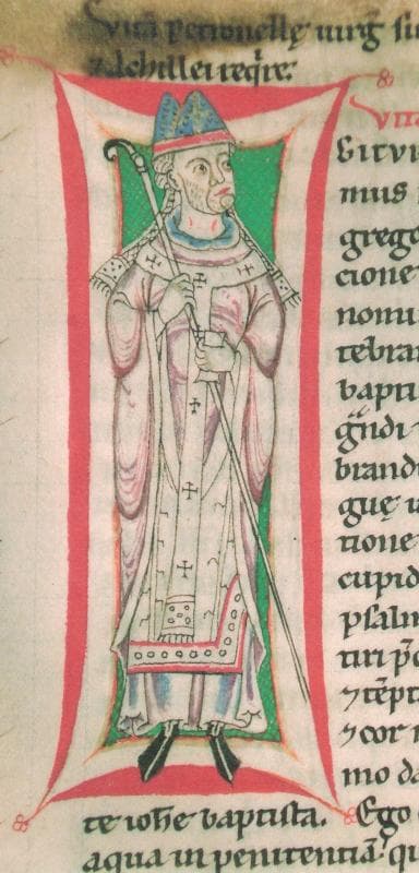 Mittelalterliche Miniatur, die Papst Gregor VII. darstellt