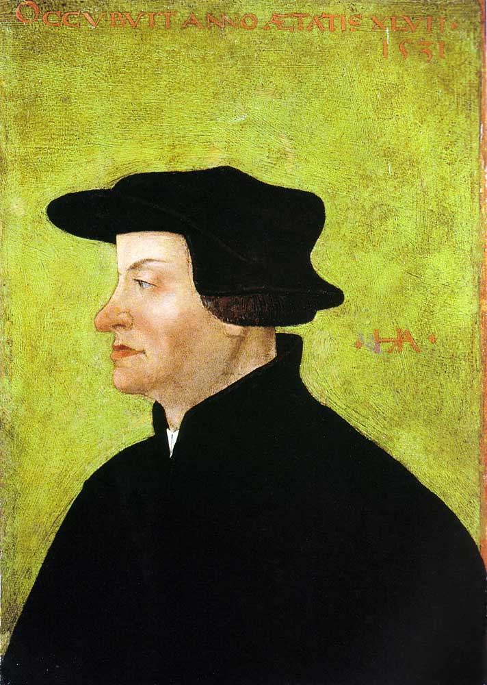 Portrait of Huldrych Zwingli, reformer of Zurich