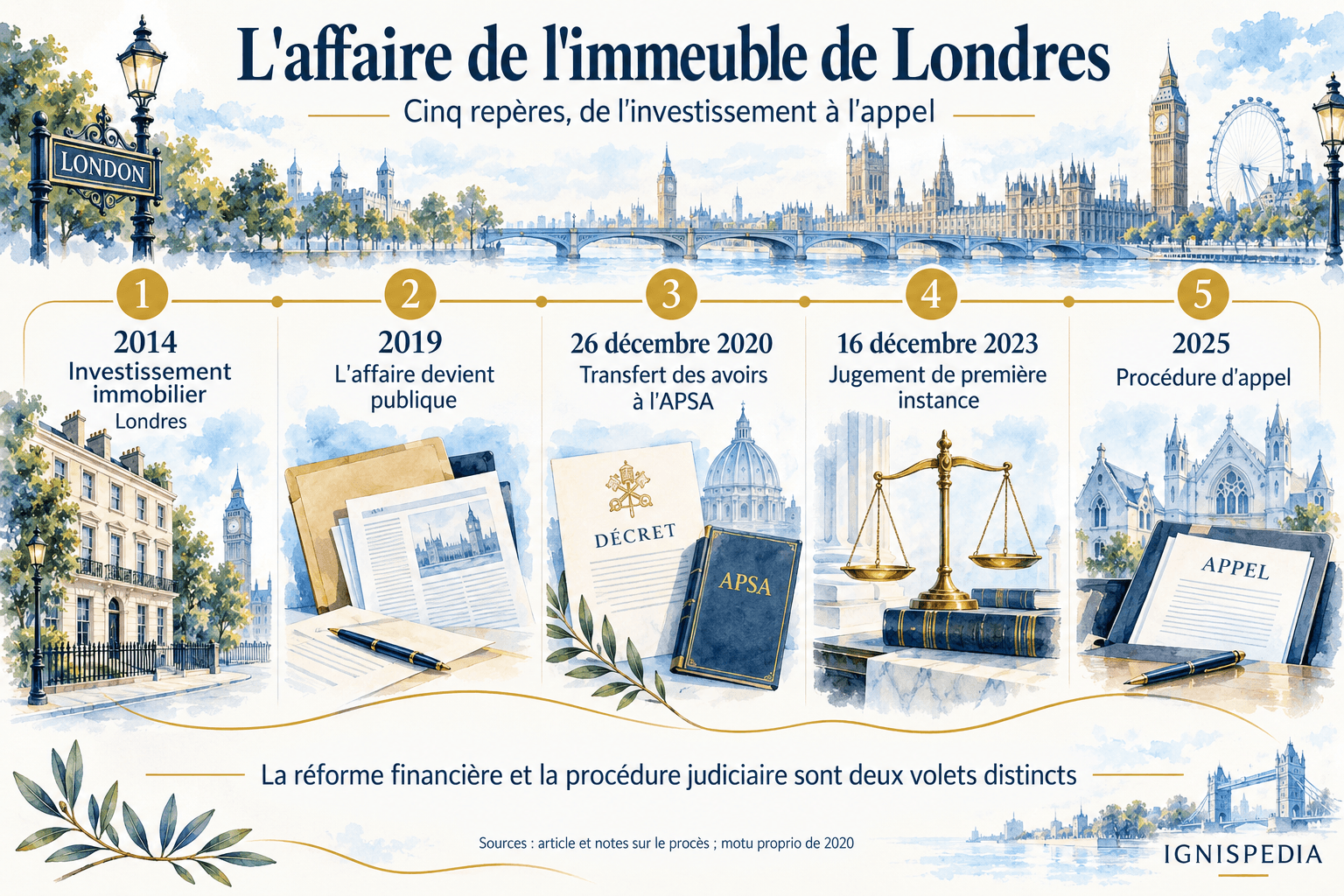 Londres: inversión de 2014, revelación en 2019, reforma financiera de 2020, juicio de 2023 y apelación en 2025.