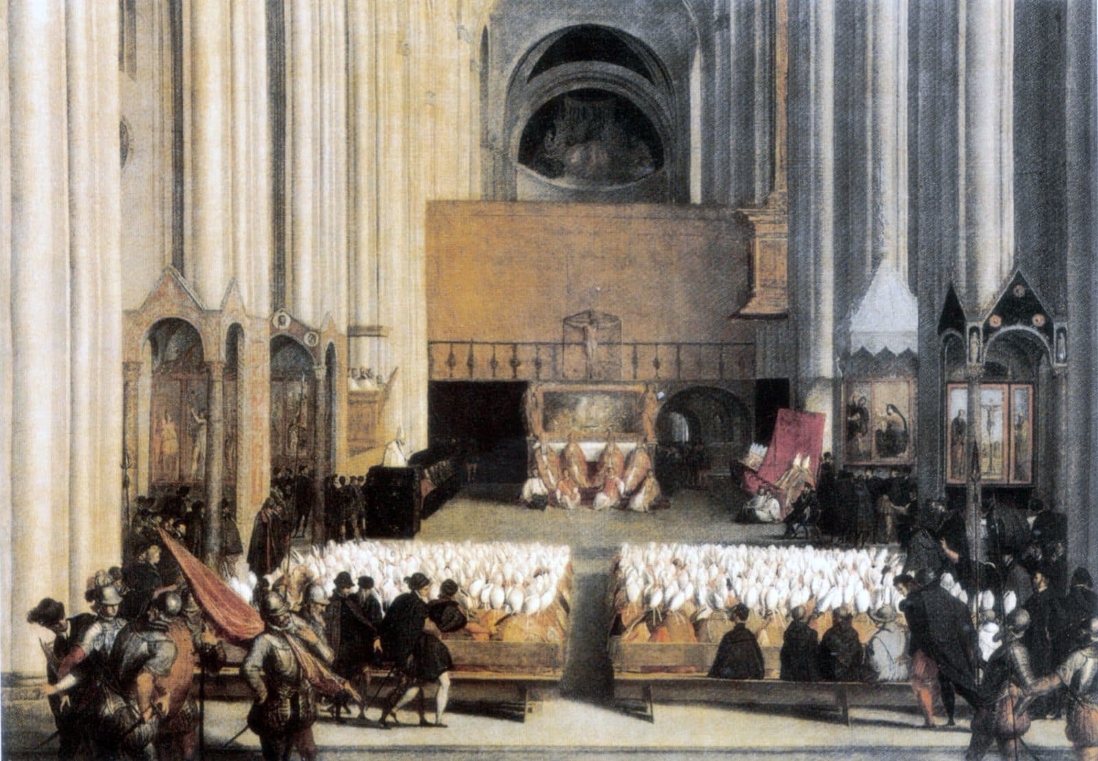 1563'te oturum halindeki Trent Konsili, 16. yüzyıl anonim tablosu