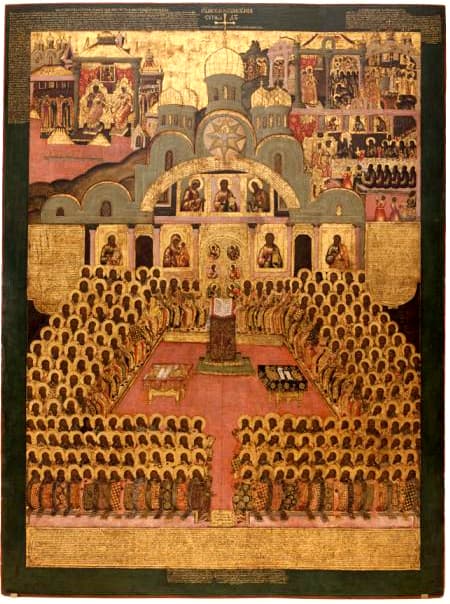 O sétimo concílio ecuménico, Niceia II, ícone russo.