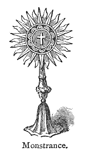 Engraving of a monstrance published in Chambers's dictionary in 1908