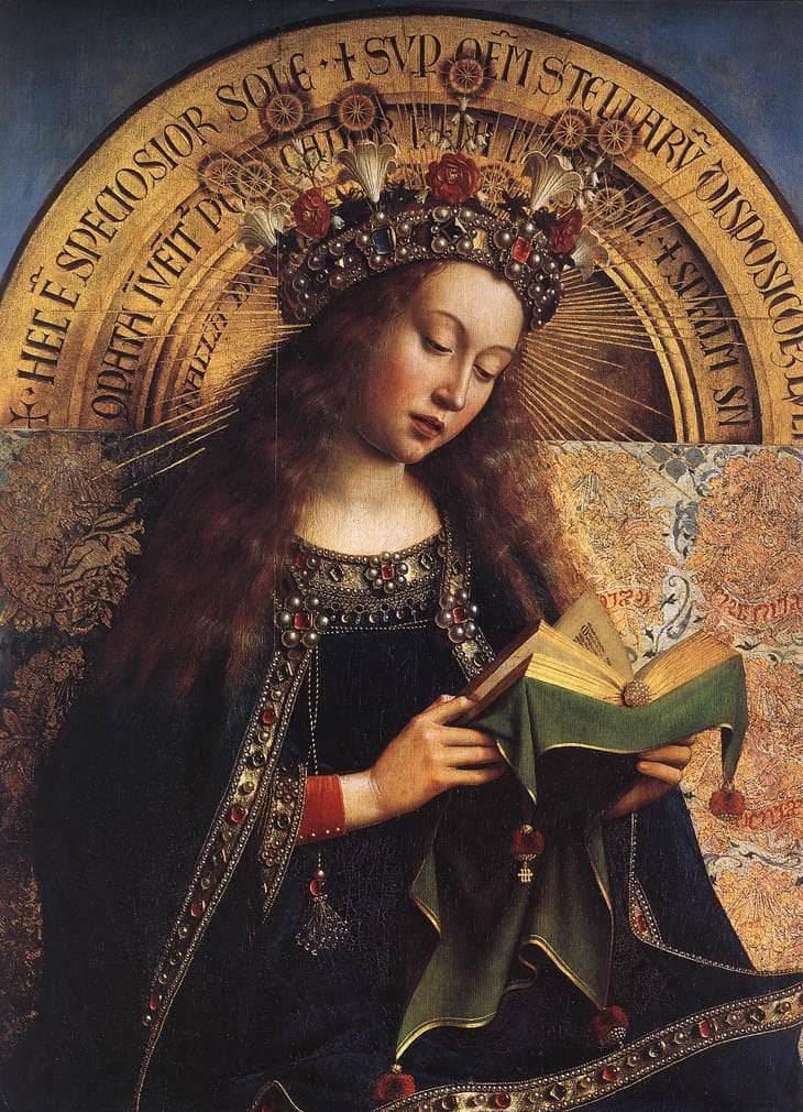 The Virgin, detail of the upper register of the Ghent Altarpiece