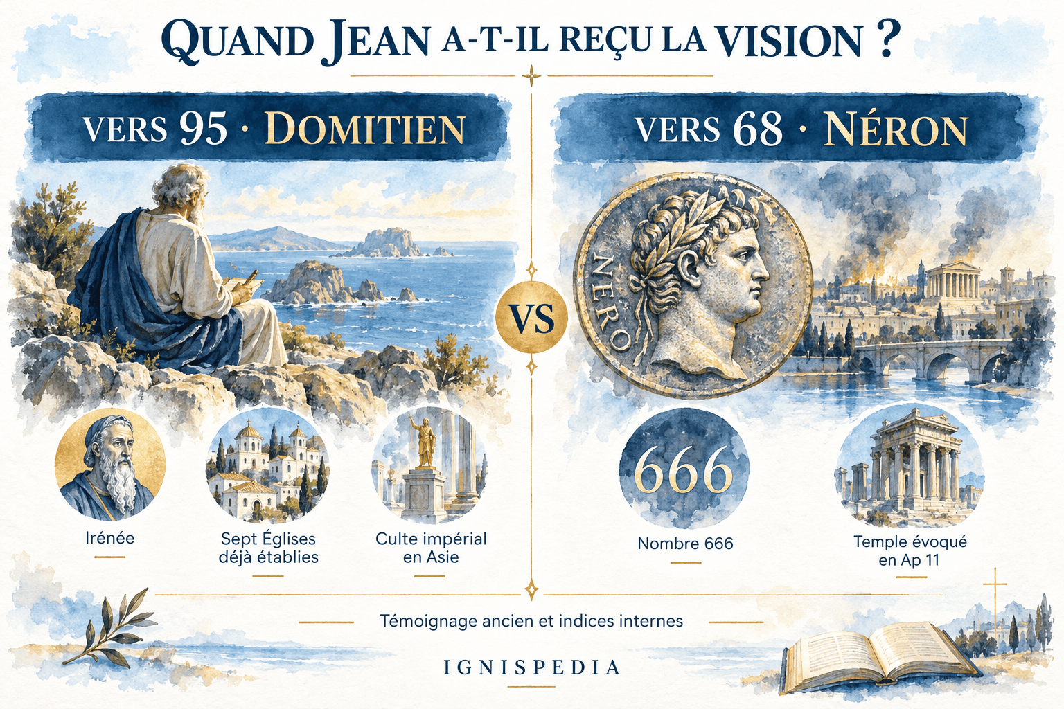 Arguments comparés pour la datation sous Domitien vers 95 et sous Néron vers 68