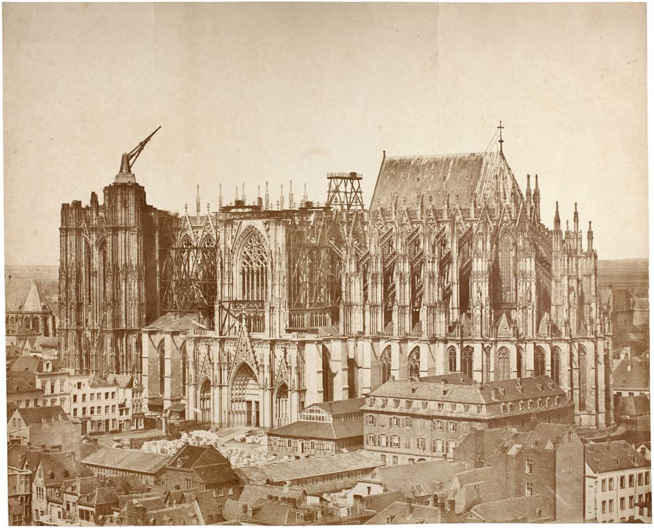 Der 1855 noch unvollendete Kölner Dom