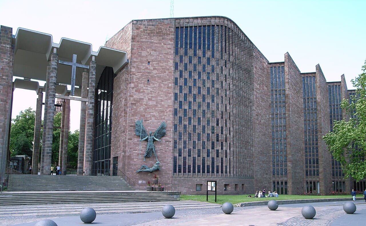 Coventry Cathedral, work of Basil Spence, and the St Michael of Jacob Epstein