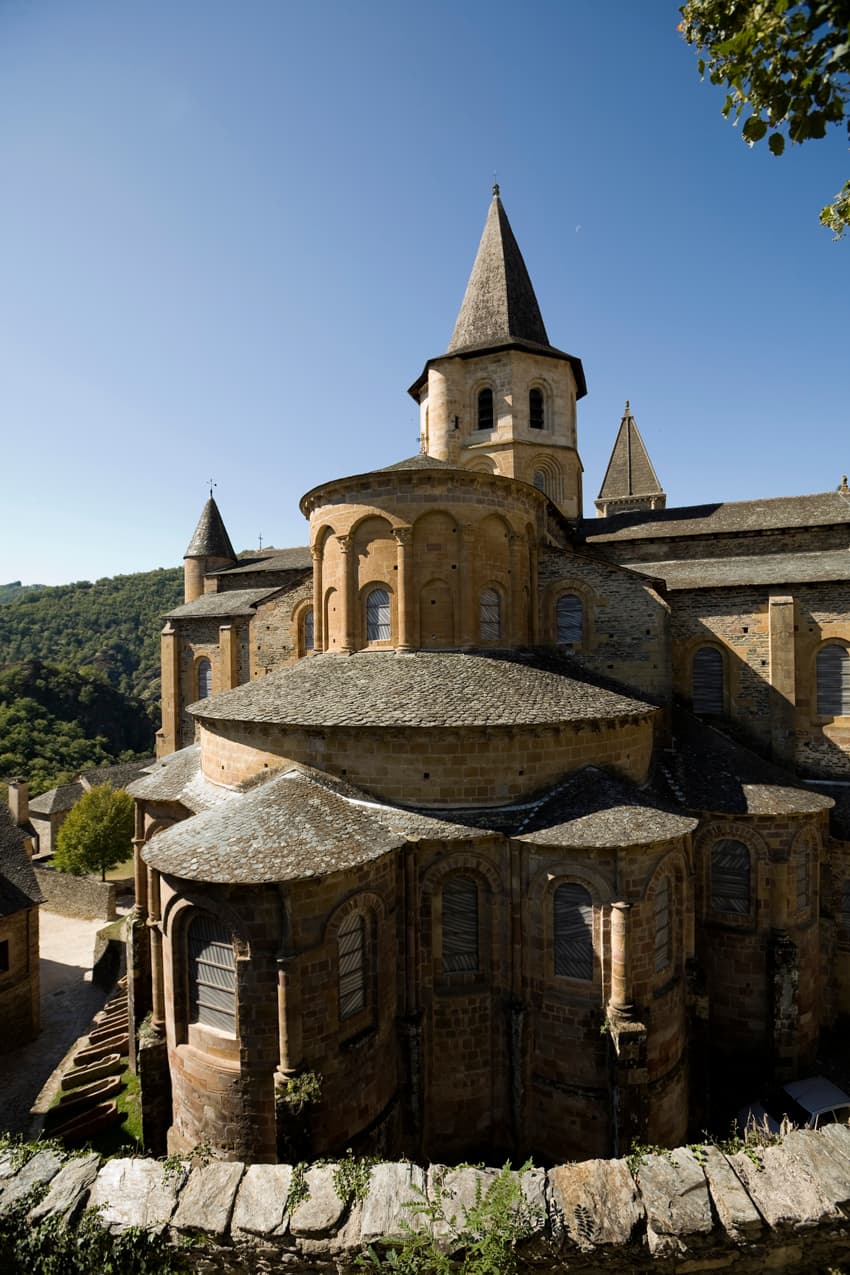 Abbey church of Conques seen from the east