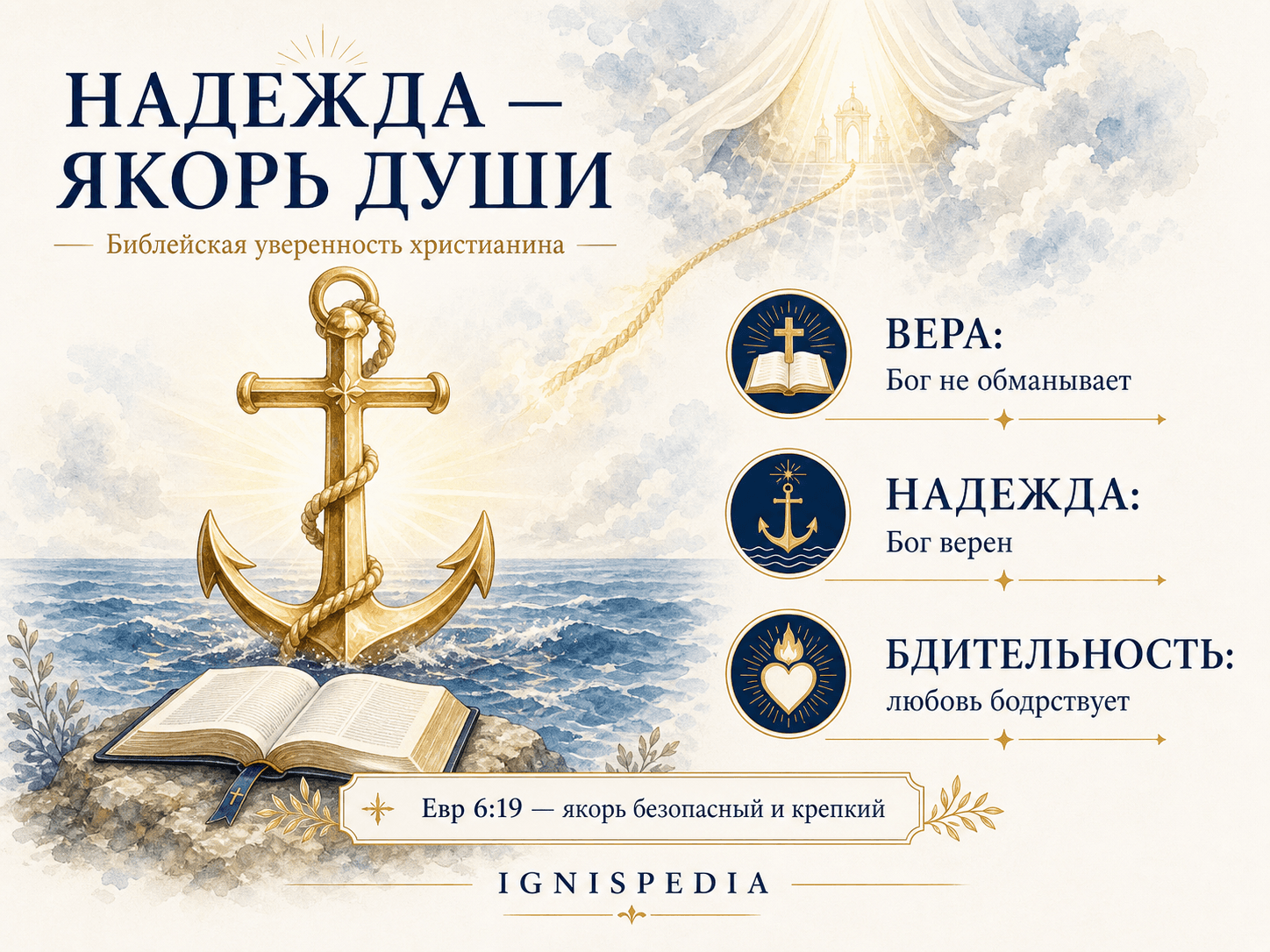 Надежда как якорь души, брошенный в небо — христианская уверенность согласно Писанию
