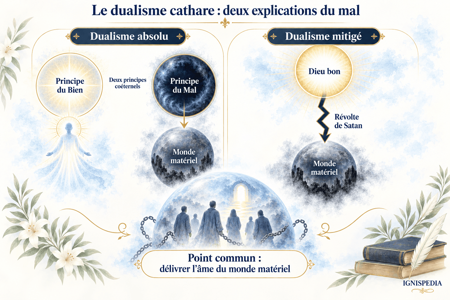 Difference between absolute dualism and mitigated dualism