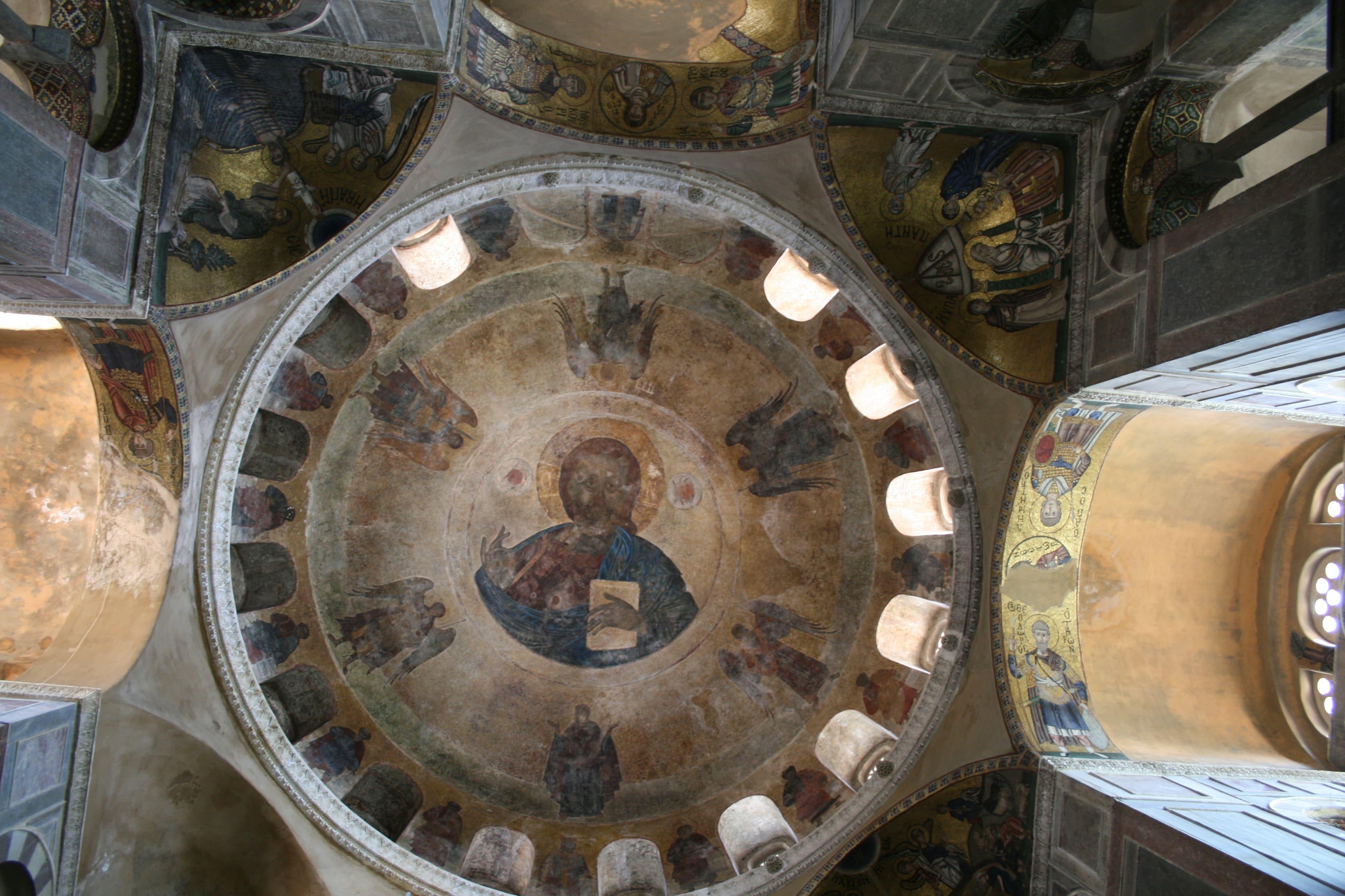 Pantokrator z kopuły Hosios Lukas w otoczeniu aniołów, XI wiek