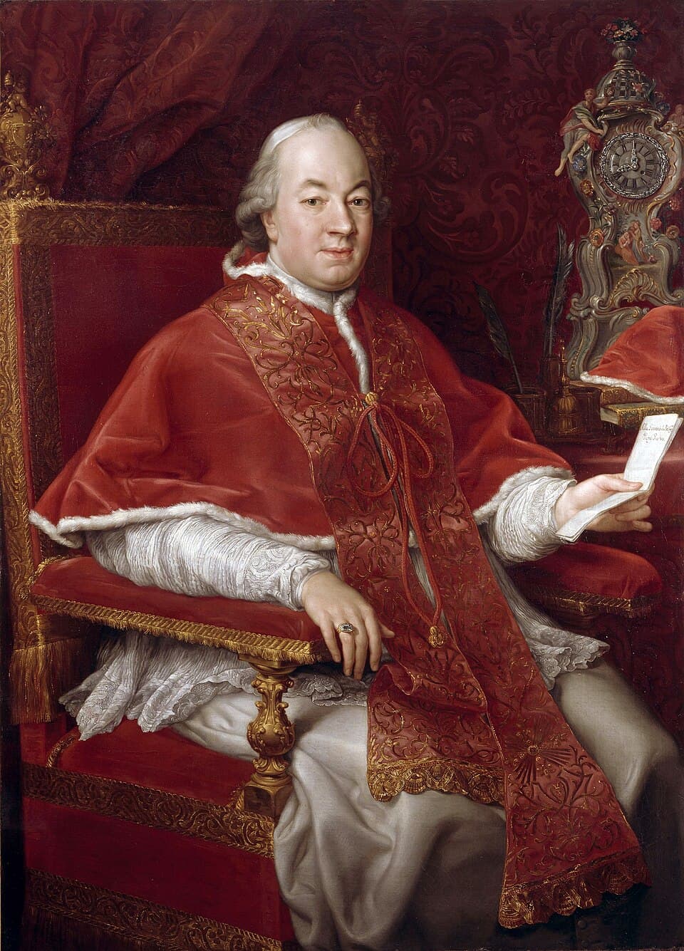 Portrait du pape Pie VI (Giovanni Angelo Braschi, 1717-1799) par Pompeo Batoni, 1775