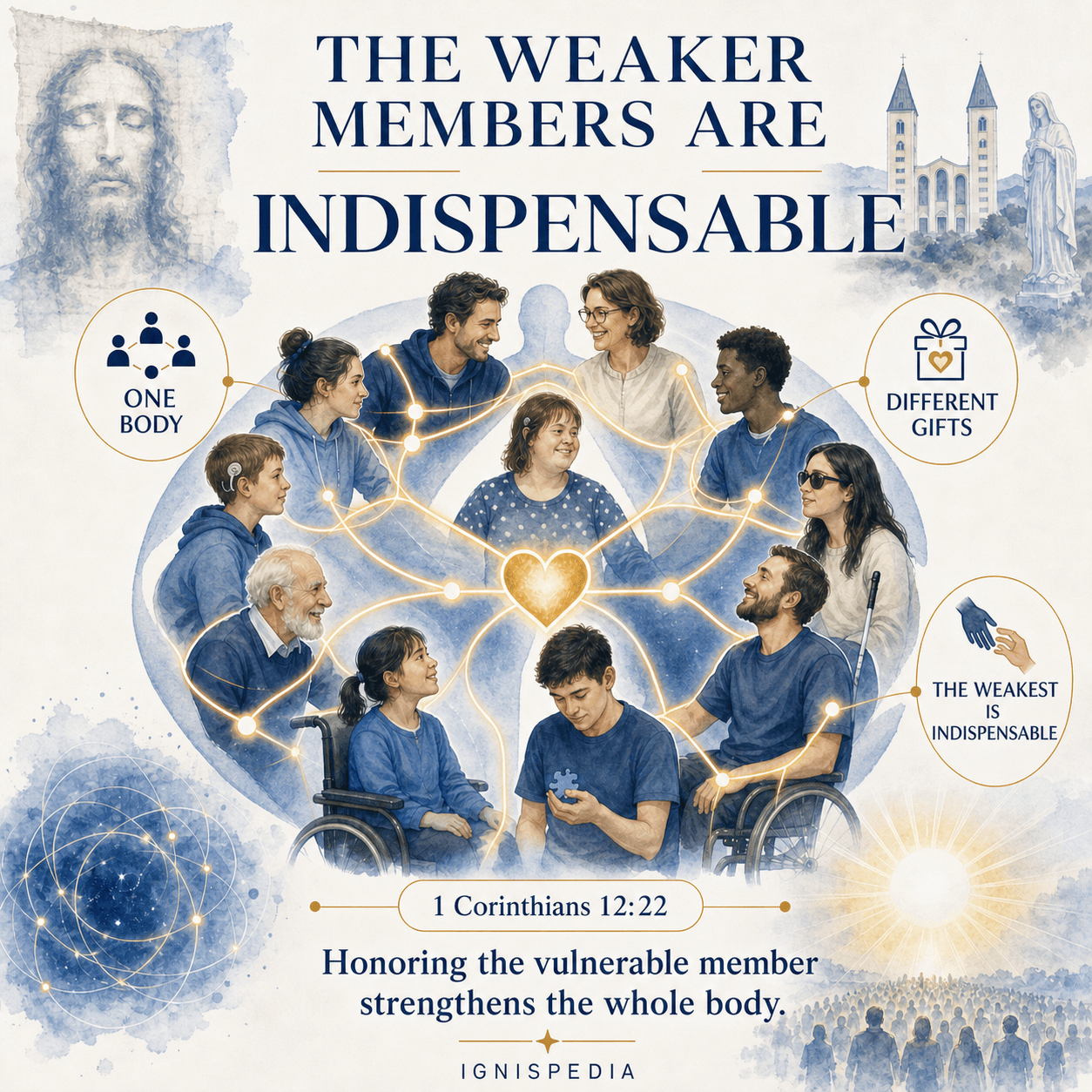 Infographic on the weakest members being necessary according to Saint Paul