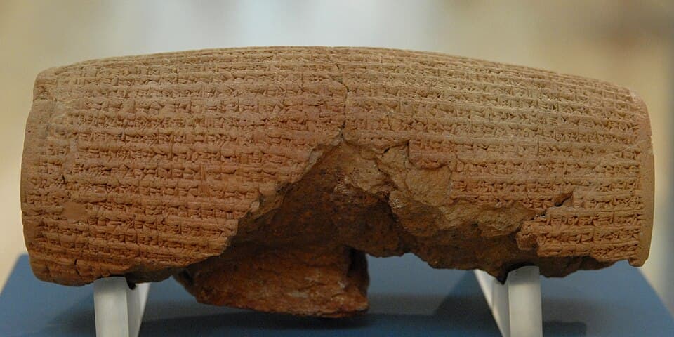 Der Cyrus-Zylinder, aufbewahrt im British Museum