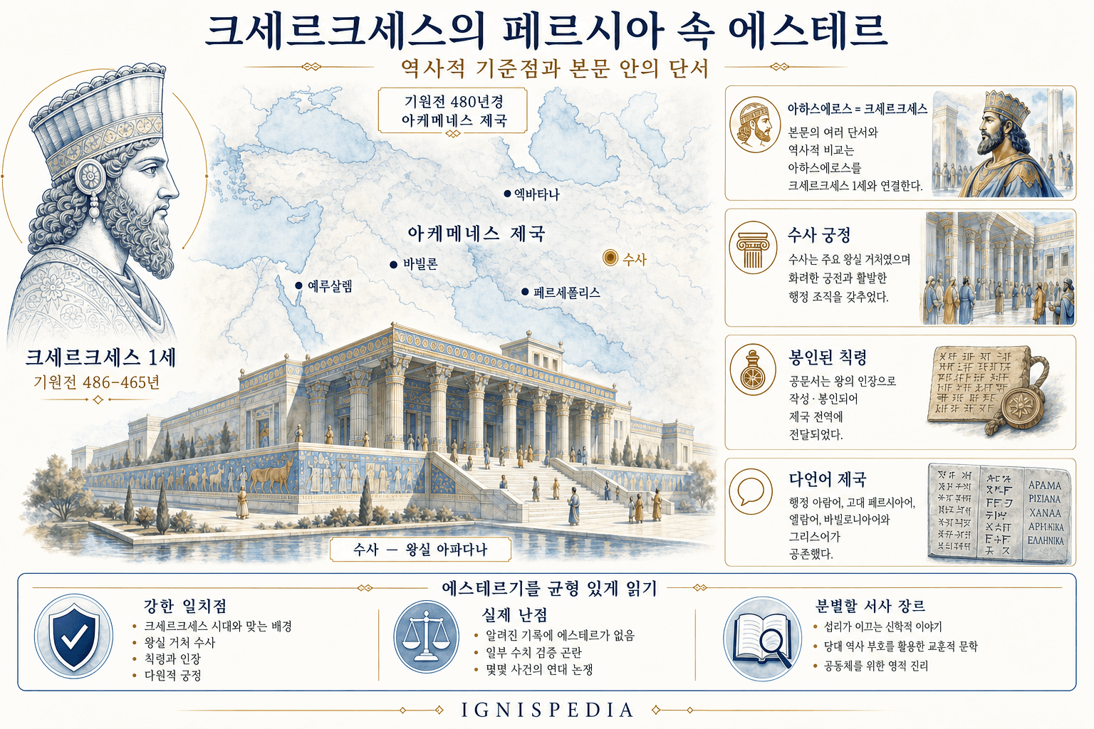 크세르크세스 치하 에스테르기의 역사적 배경과 페르시아 제국 지도