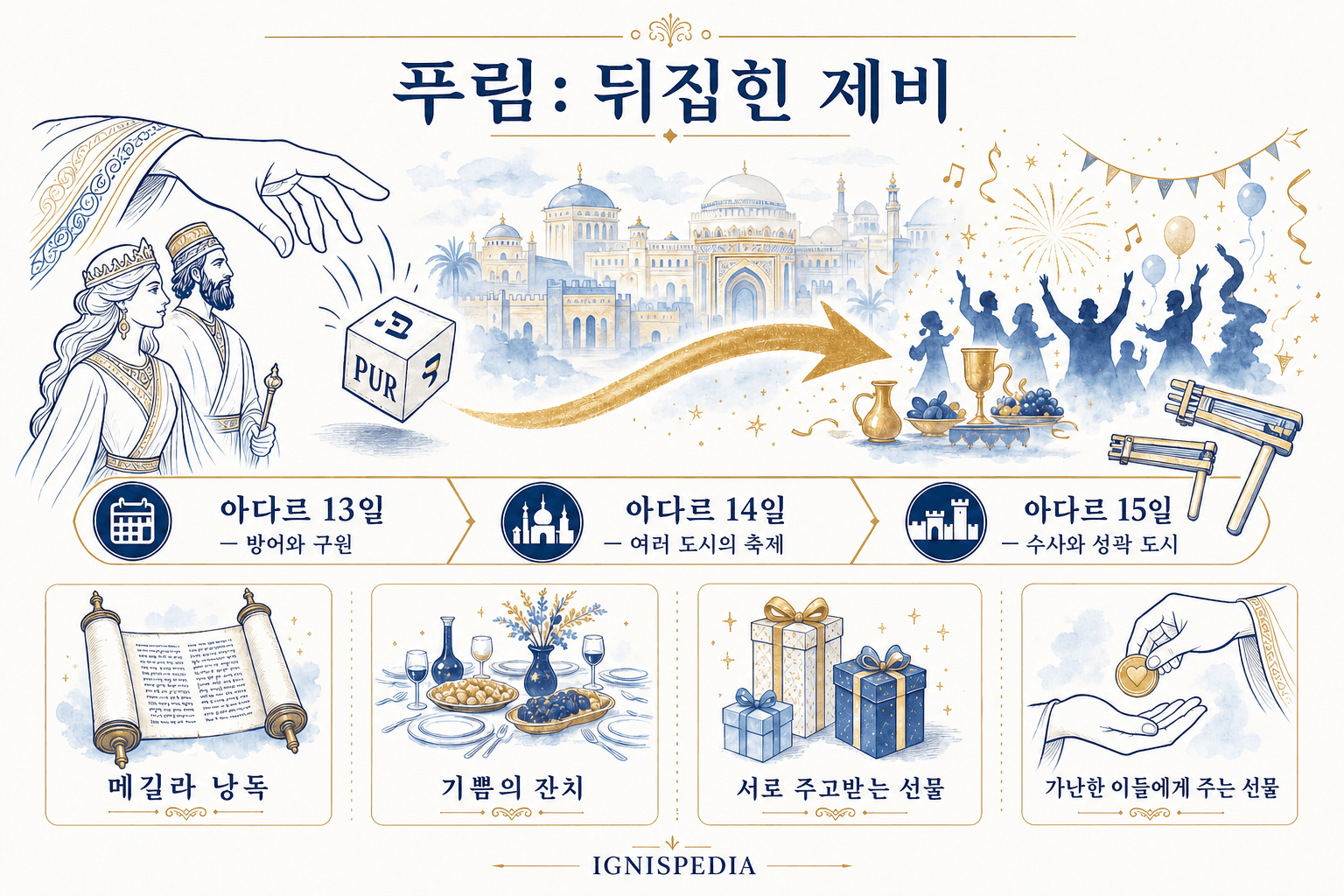 하만이 던진 제비가 푸림 축제로 뒤바뀜