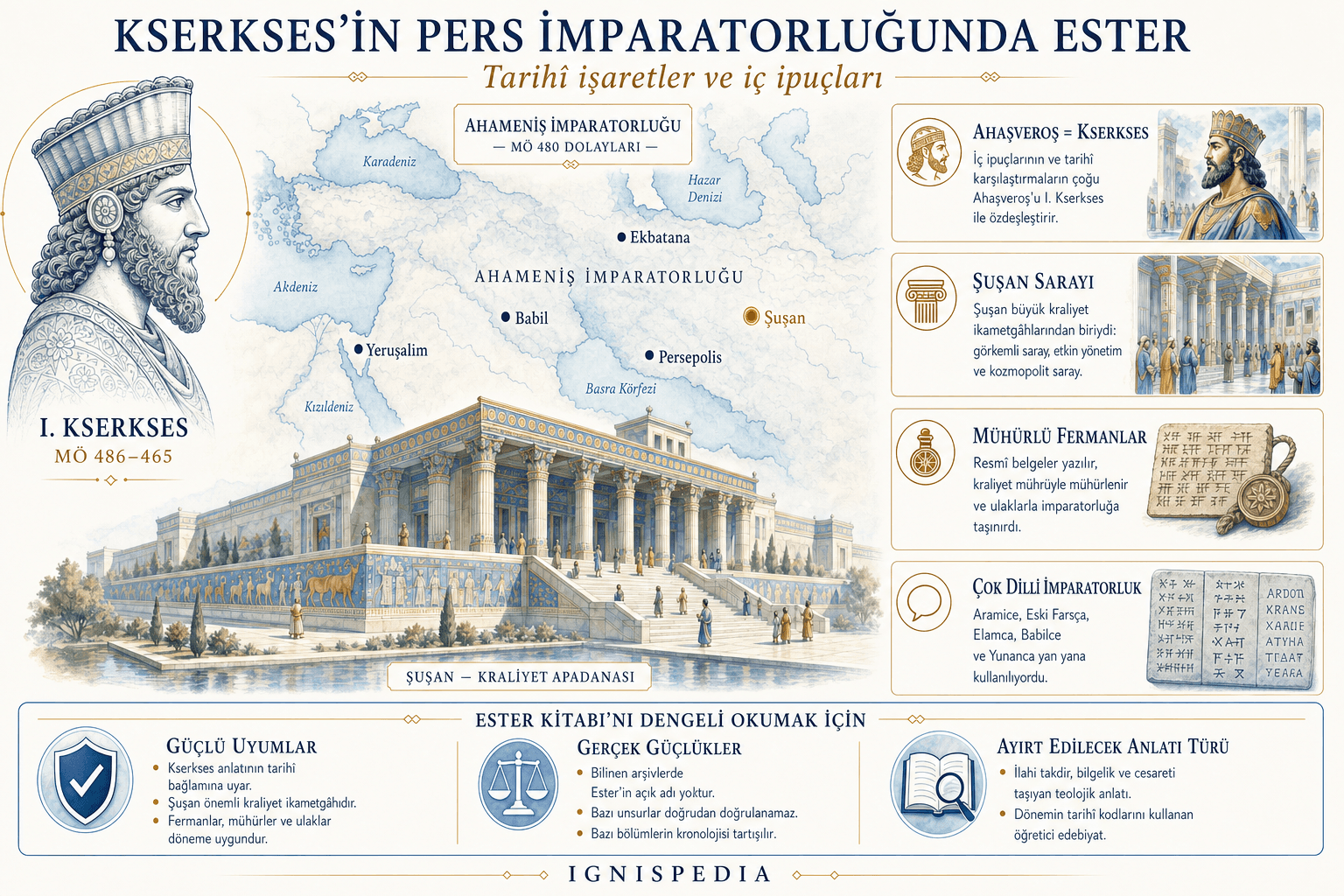 Ester kitabı döneminde Pers İmparatorluğu ve tarihsel işaretler, Kserkses döneminde