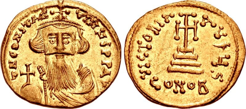 Solidus of Constans II, struck 651–654 at Constantinople