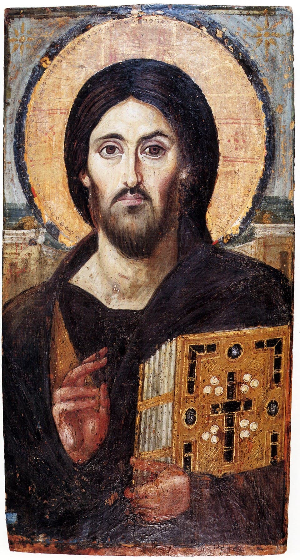 Cristo Pantocrátor, icono del monasterio de Santa Catalina del Sinaí, siglo VI