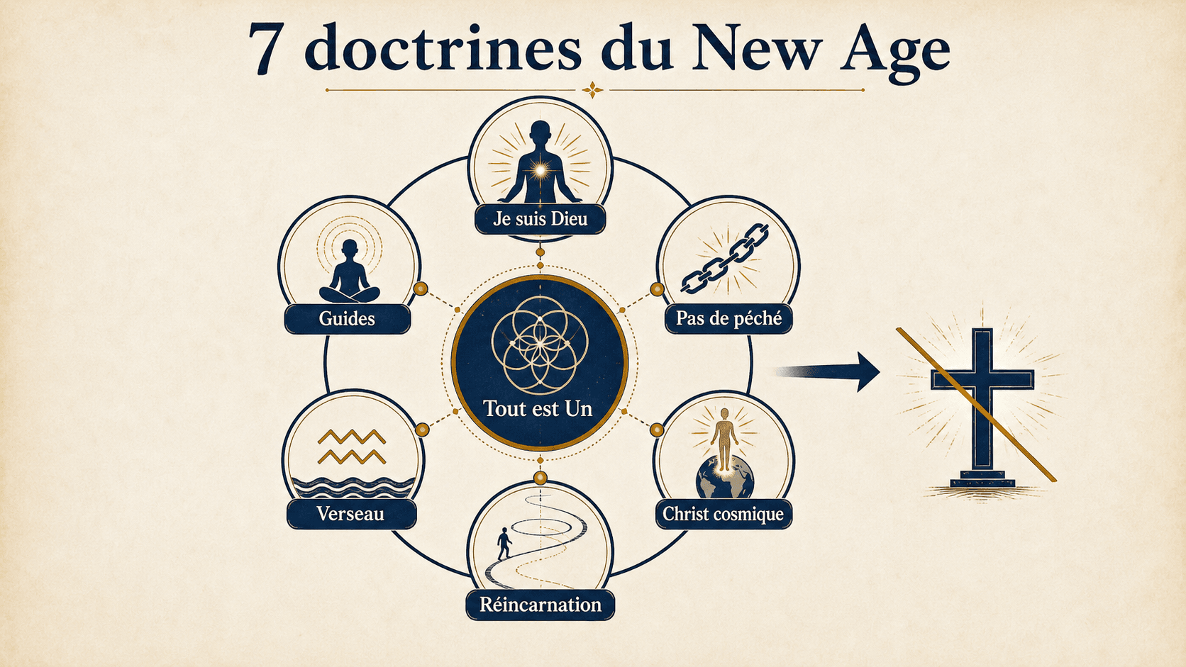 Schéma des sept doctrines centrales du New Age